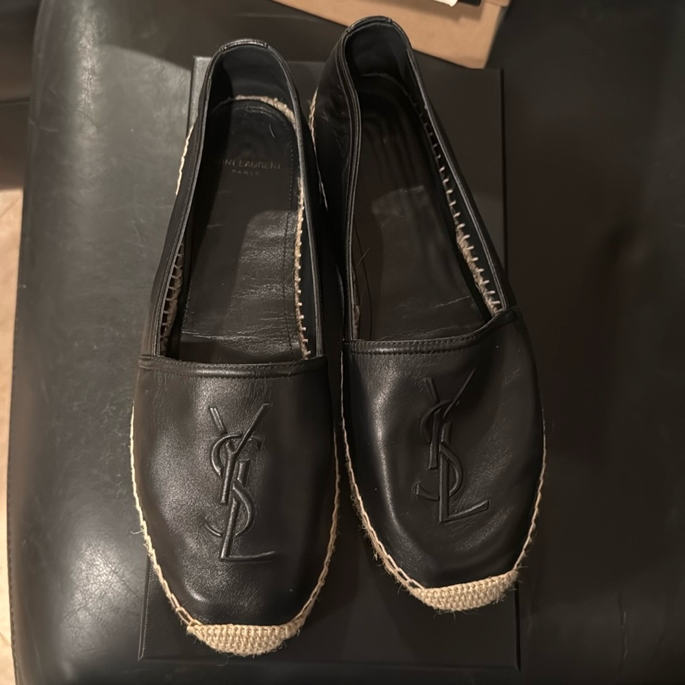 Saint Laurent Monogram leather espadrilles